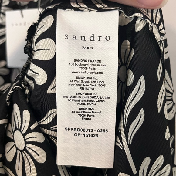 NWT Sandro Paris Illiana Floral Mini Dress Button Front Silk Size FR 40 US 8 - Picture 9 of 16